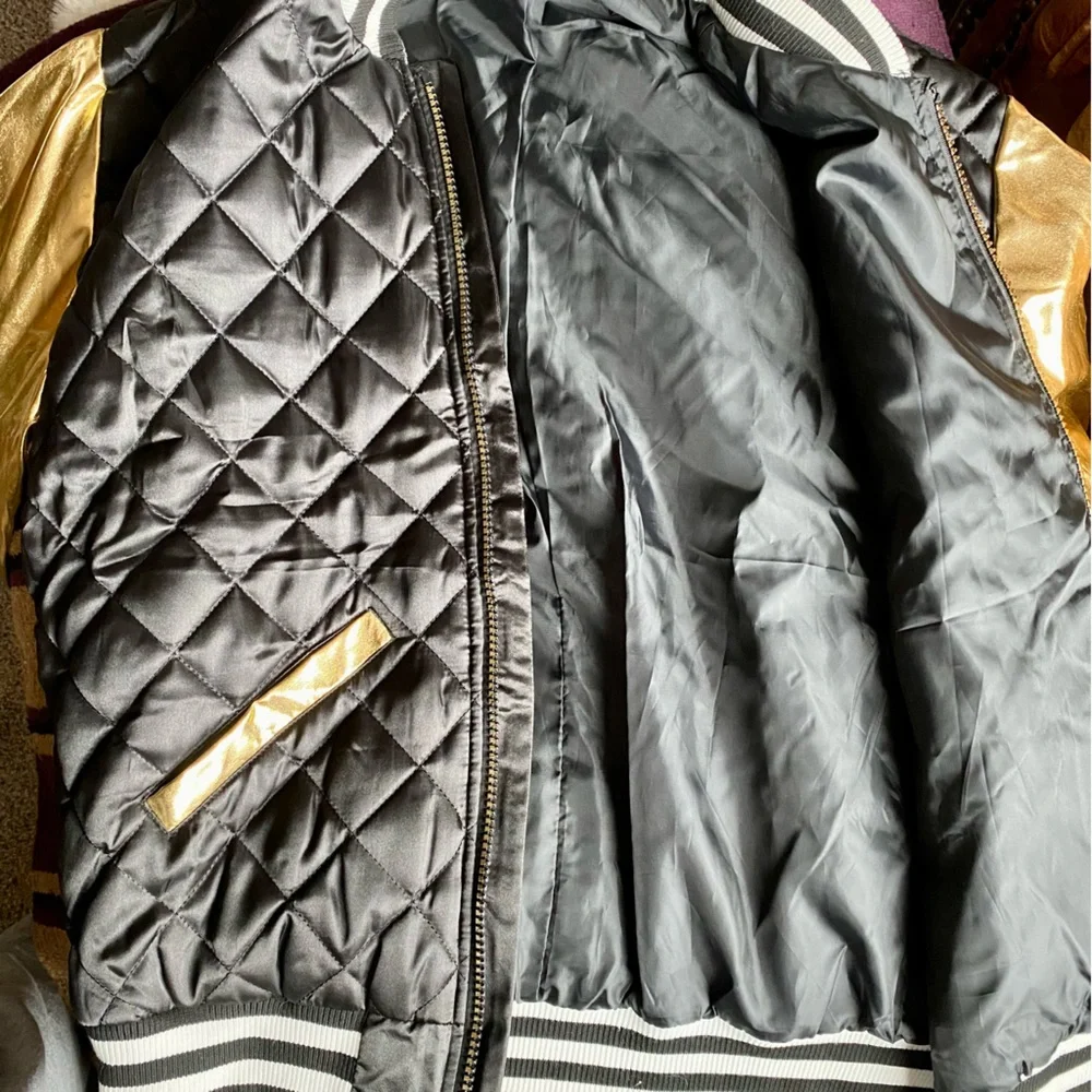 NWT HALLOWEEN & TEAM SPIRIT STATEMENT | Black&Gold Bling Jacket Costume New Yr M - Picture 5 of 8